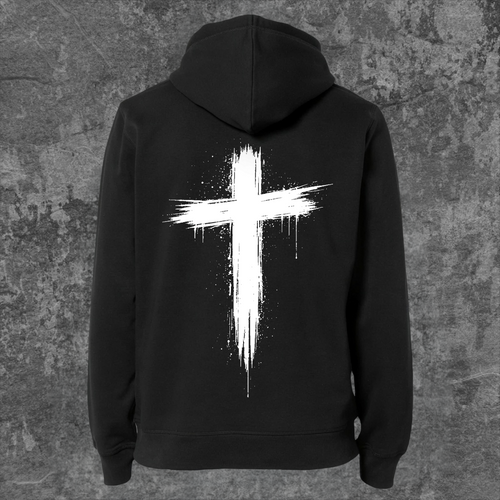 SYN42 Black Cross Hoodie – Back View