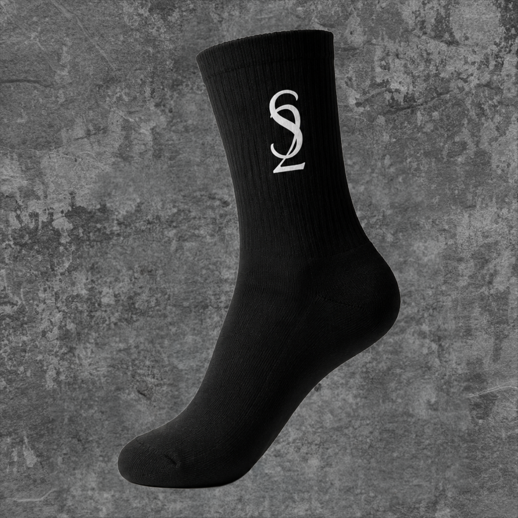 SYN42 Black S2 Socks – Front View