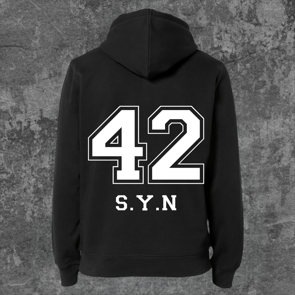 SYN42 Black Sport Hoodie – Back View