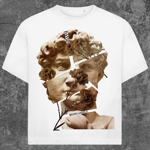 SYN42 White Art Oversized T-Shirt – Front View