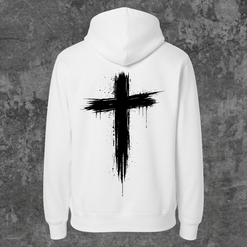 SYN42 White Cross Hoodie – Back View