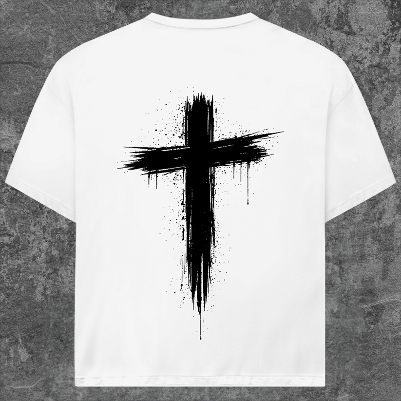 SYN42 White Cross Oversized T-Shirt – Back View