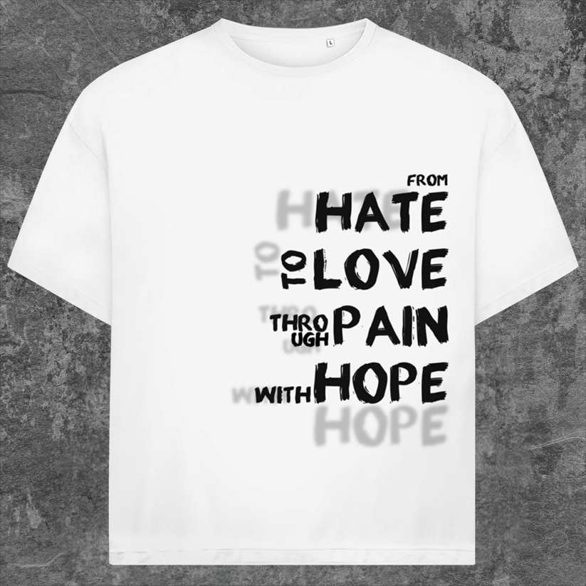 SYN42 White Duality Oversized T-Shirt – Front View