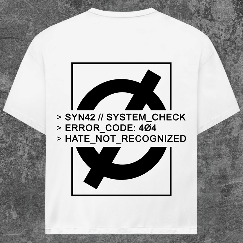 SYN42 White Error Oversized T-Shirt – Back View