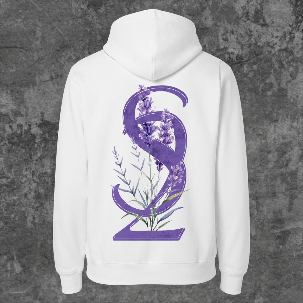 SYN42 White Lavender Hoodie – Back View