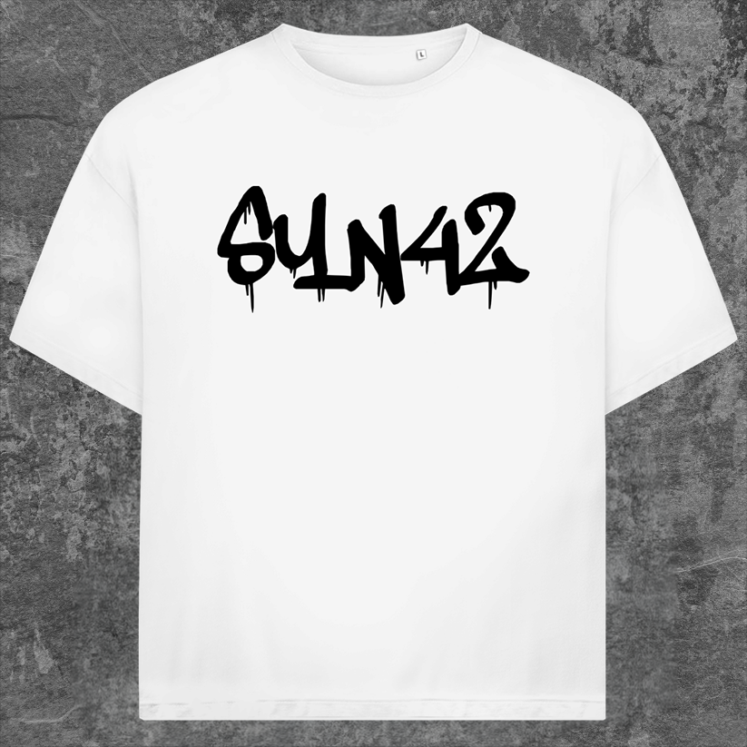 SYN42 White Oversized T-Shirt – Front View