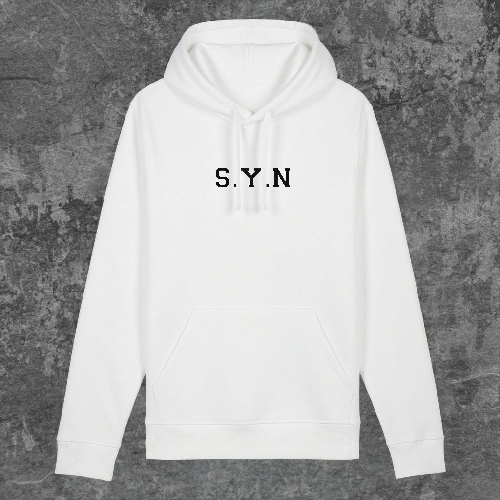 SYN42 White Sport Hoodie – Front View